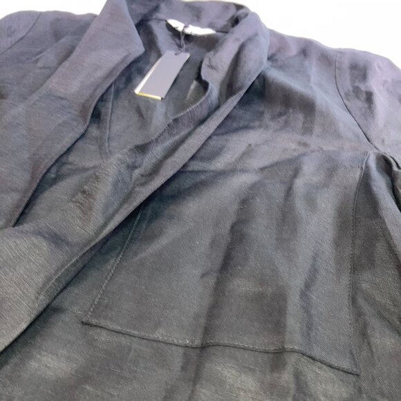 Banana Republic Black VISCOSE-LINEN TIE-NECK TOP nwt Sz M 742618 - Picture 3 of 9